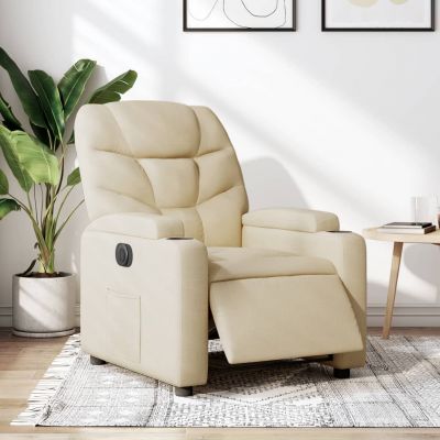Gossi fotoliu rabatabil electric, crem, material textil