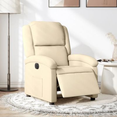 Gossi fotoliu rabatabil electric, crem, material textil