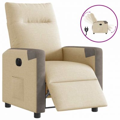 Gossi fotoliu rabatabil electric, crem, material textil
