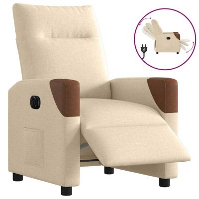 Gossi fotoliu rabatabil electric, crem, material textil