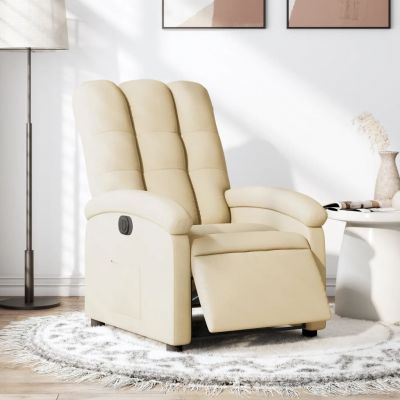 Gossi fotoliu rabatabil electric, crem, material textil