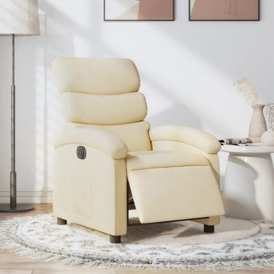 Gossi fotoliu rabatabil electric, crem, material textil