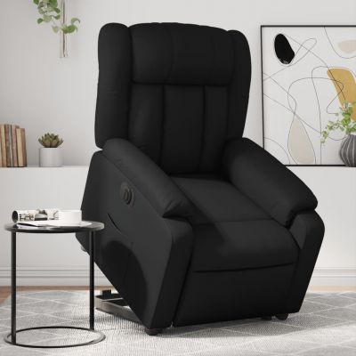 Gossi fotoliu rabatabil electric cu ridicare, negru, piele ecologica