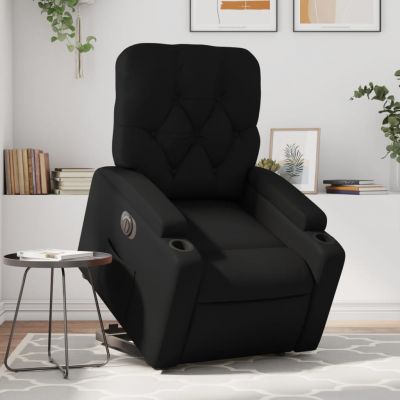 Gossi fotoliu rabatabil electric cu ridicare, negru, piele ecologica
