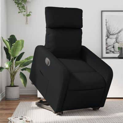 Gossi fotoliu rabatabil electric cu ridicare, negru, piele ecologica