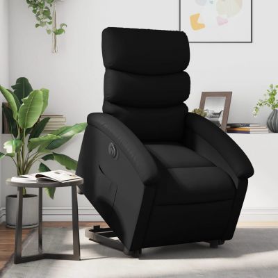 Gossi fotoliu rabatabil electric cu ridicare, negru, piele ecologica