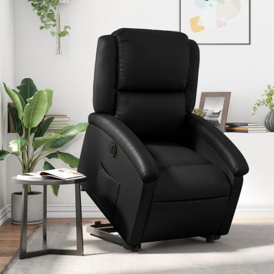 Gossi fotoliu rabatabil electric cu ridicare, negru, piele ecologica