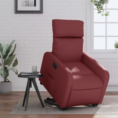 Gossi fotoliu rabatabil electric cu ridicare, rosu vin