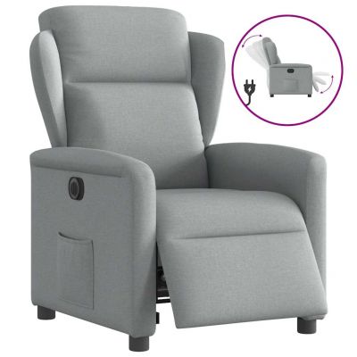 Gossi fotoliu rabatabil electric, gri deschis, textil