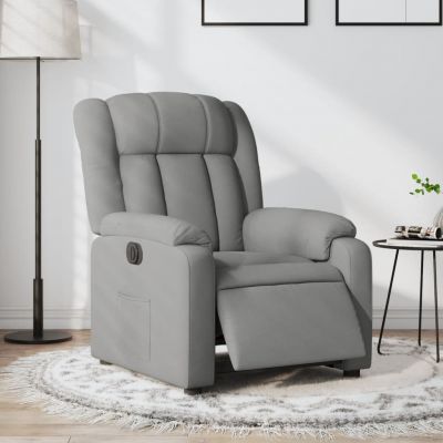 Gossi fotoliu rabatabil electric, gri deschis, textil