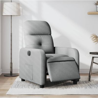 Gossi fotoliu rabatabil electric, gri deschis, textil