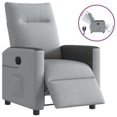 Gossi fotoliu rabatabil electric, gri deschis, textil