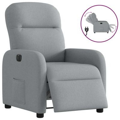 Gossi fotoliu rabatabil electric, gri deschis, textil