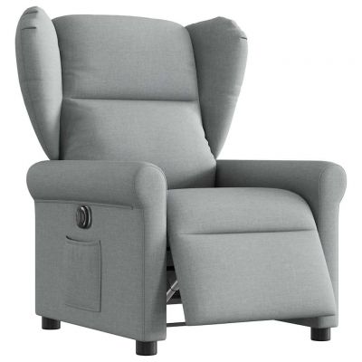 Gossi fotoliu rabatabil electric, gri deschis, textil