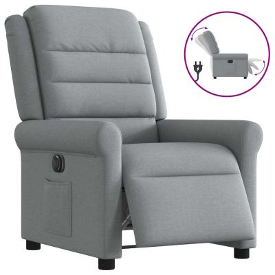 Gossi fotoliu rabatabil electric, gri deschis, textil