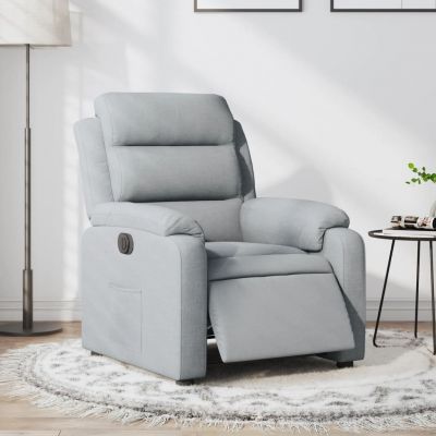 Gossi fotoliu rabatabil electric, gri deschis, textil