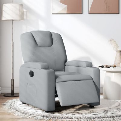 Gossi fotoliu rabatabil electric, gri deschis, textil