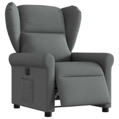 Gossi fotoliu rabatabil electric, gri inchis, material textil