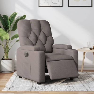 Gossi fotoliu rabatabil electric, gri taupe, material textil