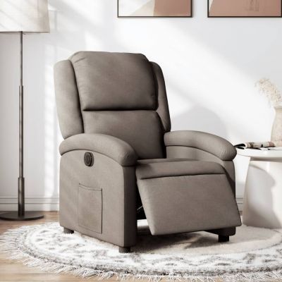 Gossi fotoliu rabatabil electric, gri taupe, material textil