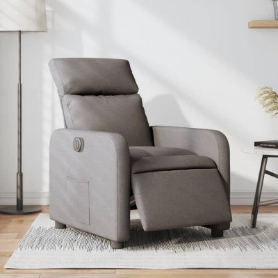 Gossi fotoliu rabatabil electric, gri taupe, material textil