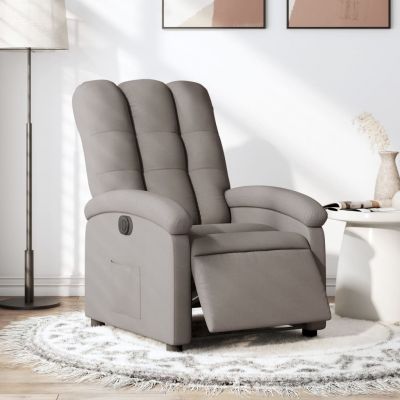 Gossi fotoliu rabatabil electric, gri taupe, material textil