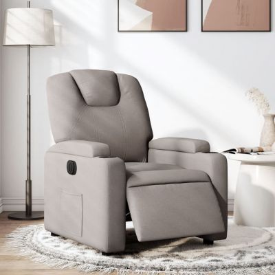 Gossi fotoliu rabatabil electric, gri taupe, material textil