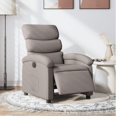 Gossi fotoliu rabatabil electric, gri taupe, material textil