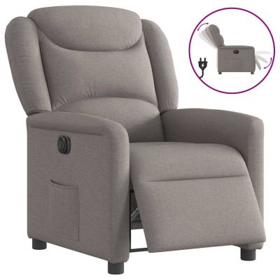 Gossi fotoliu rabatabil electric, gri taupe, material textil