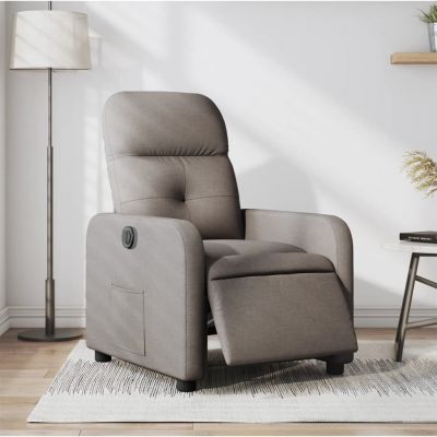 Gossi fotoliu rabatabil electric, gri taupe, material textil