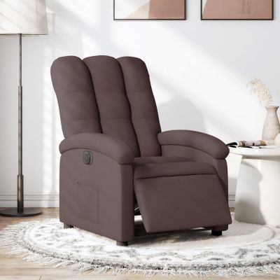 Gossi fotoliu rabatabil electric, maro inchis, material textil