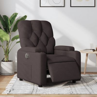 Gossi fotoliu rabatabil electric, maro inchis, material textil