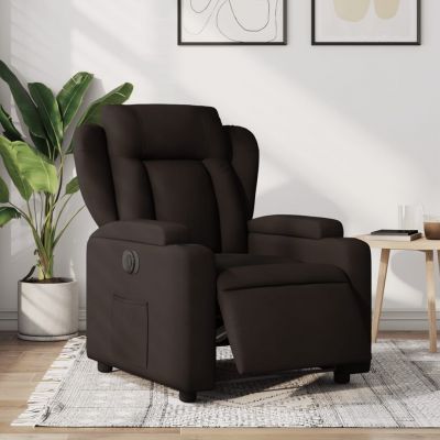 Gossi fotoliu rabatabil electric, maro inchis, material textil