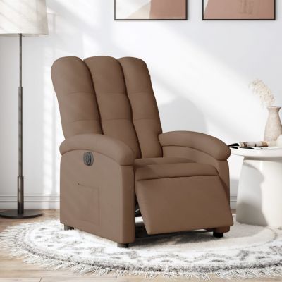 Gossi fotoliu rabatabil electric, maro, material textil