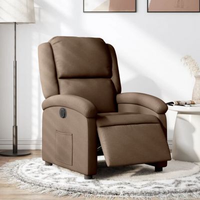 Gossi fotoliu rabatabil electric, maro, material textil Gossi fotoliu rabatabil electric, maro, material textil