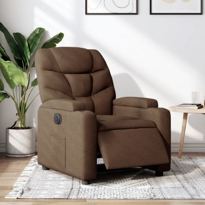 Gossi fotoliu rabatabil electric, maro, material textil