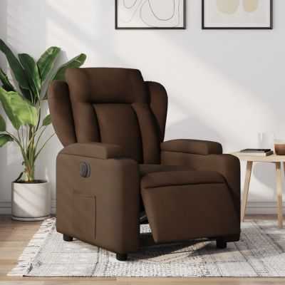 Gossi fotoliu rabatabil electric, maro, material textil