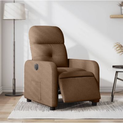 Gossi fotoliu rabatabil electric, maro, material textil
