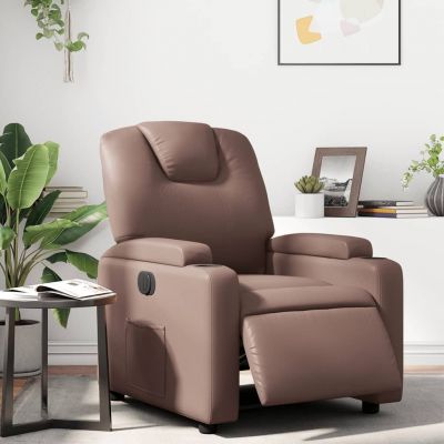 Gossi fotoliu rabatabil electric, maro, piele ecologica