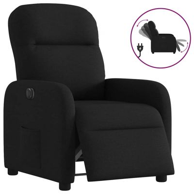 Gossi fotoliu rabatabil electric, negru, material textil