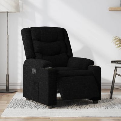 Gossi fotoliu rabatabil electric, negru, material textil