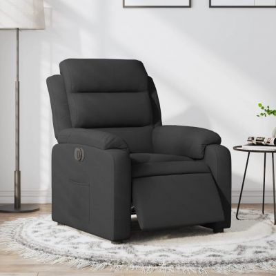 Gossi fotoliu rabatabil electric, negru, material textil