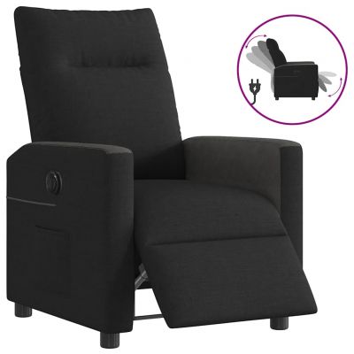 Gossi fotoliu rabatabil electric, negru, material textil