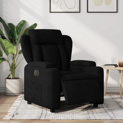Gossi fotoliu rabatabil electric, negru, material textil