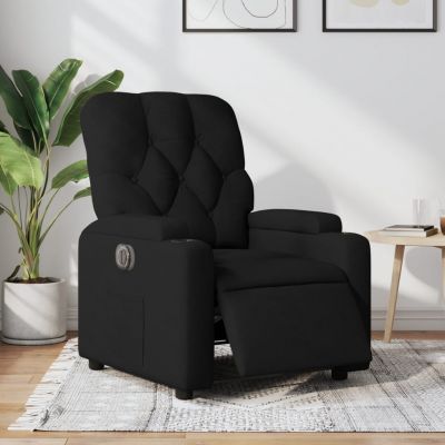 Gossi fotoliu rabatabil electric, negru, material textil
