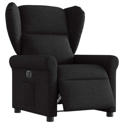 Gossi fotoliu rabatabil electric, negru, material textil