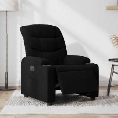 Gossi fotoliu rabatabil electric, negru, material textil