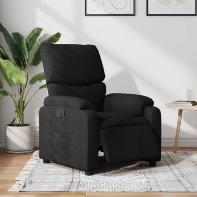 Gossi fotoliu rabatabil electric, negru, material textil