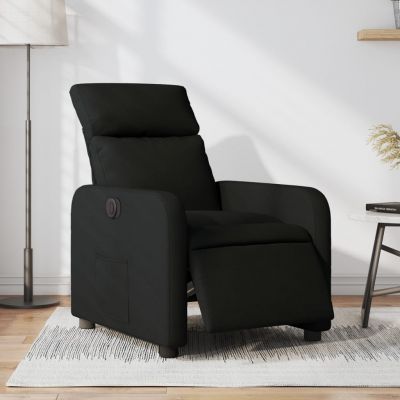 Gossi fotoliu rabatabil electric, negru, material textil