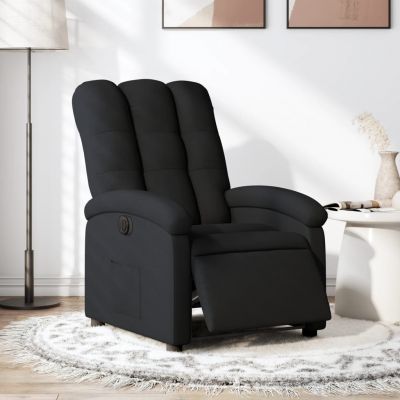 Gossi fotoliu rabatabil electric, negru, material textil